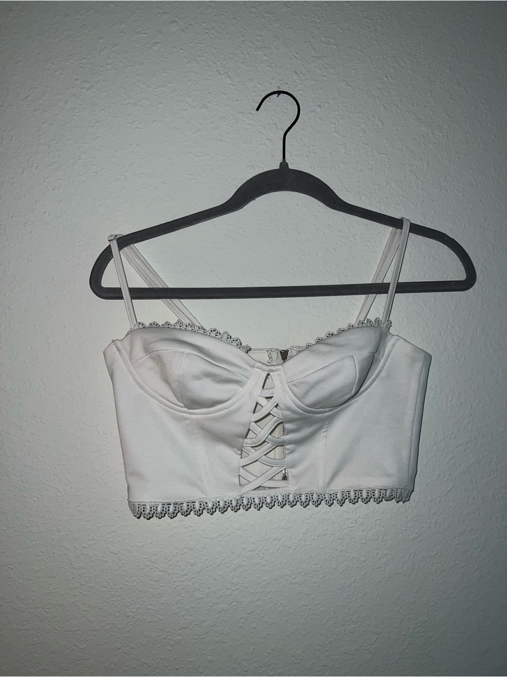 Cider White Lace-Up Bustier Camisole